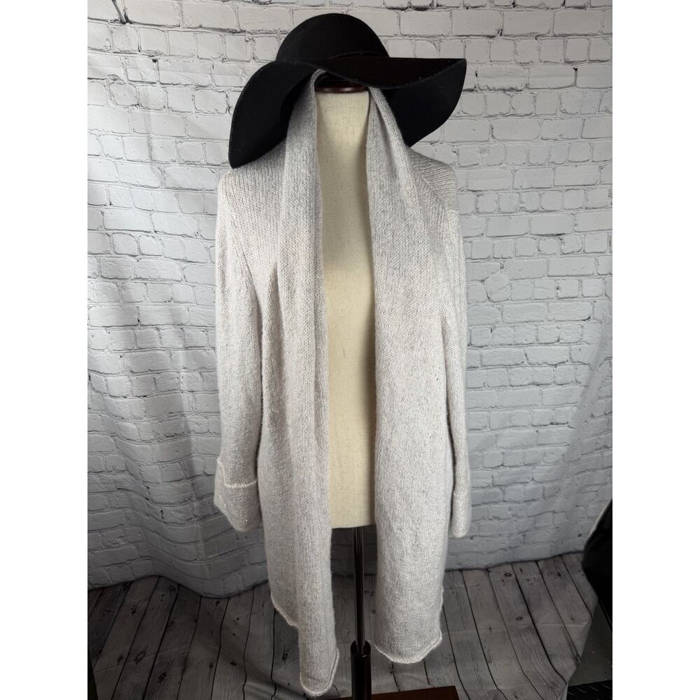 Soft Surroundings Grey Shimmer Open‎ Front Waterfall Cardigan Sweater 2X Plus